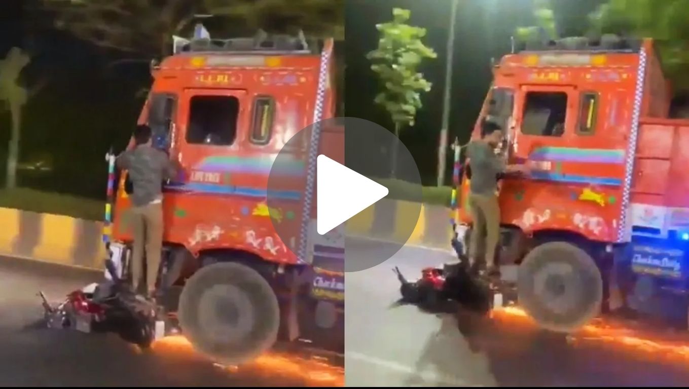 Truck-Bike Accident Video